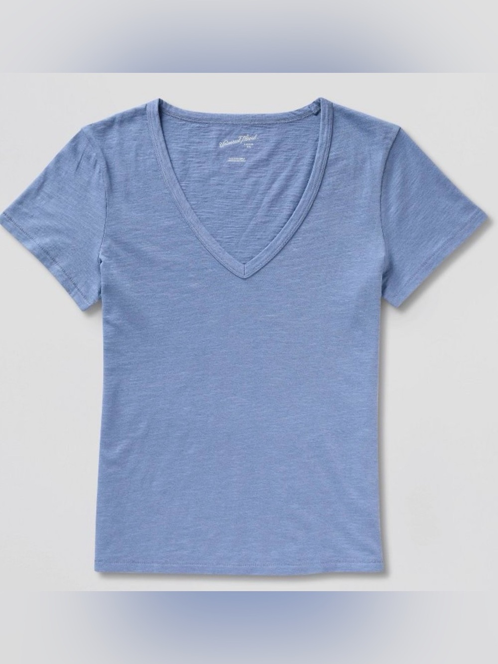 Universal Thread Light Blue V-Neck Short Sleeve Tee - Large